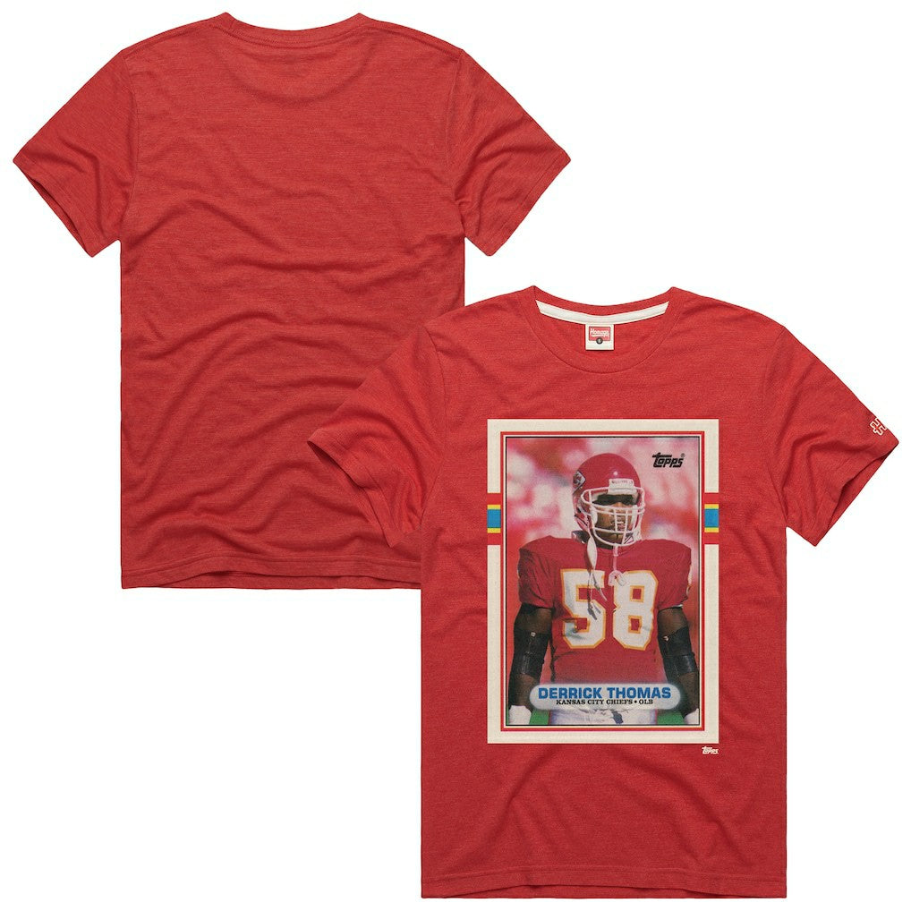 Derrick Thomas  Homage Unisex NFL Topps Trading Card Tri-Blend T-Shirt - Kansas City Chiefs