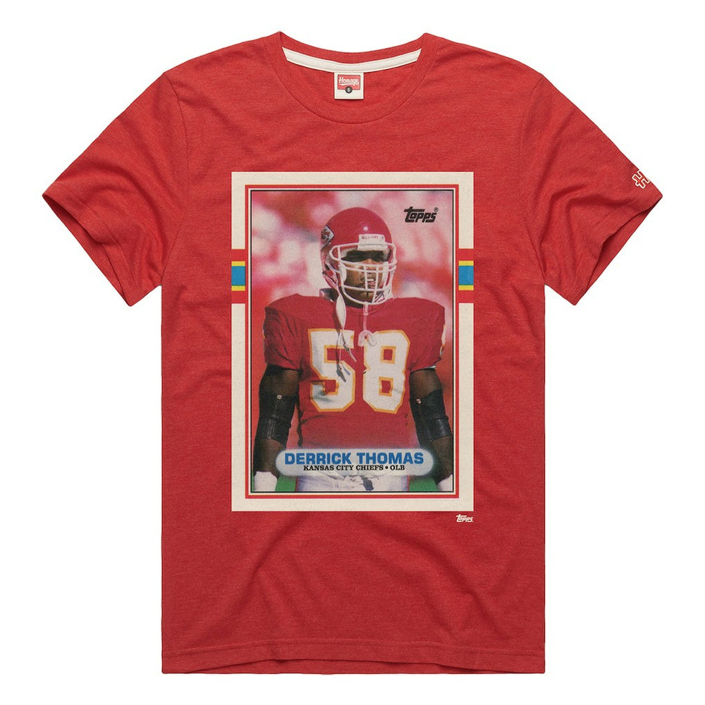 Derrick Thomas  Homage Unisex NFL Topps Trading Card Tri-Blend T-Shirt - Kansas City Chiefs