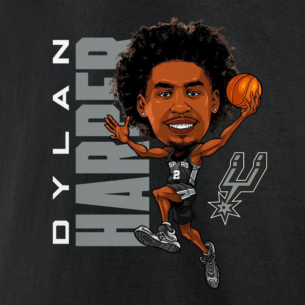 NBA Dylan Harper San Antonio Spurs Caricature T-Shirt