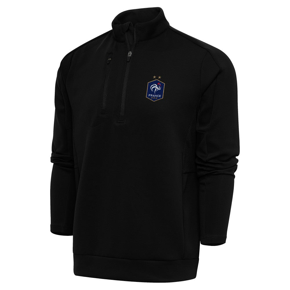France National Team Antigua Genesis Quarter-Zip Pullover -  Black
