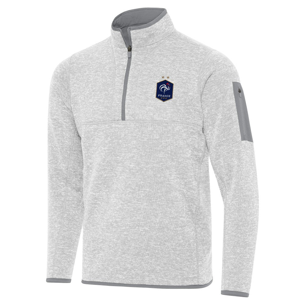 France National Team Antigua Elevate Quarter-Zip Pullover -  Heather Gray
