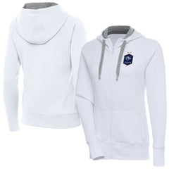 France National Team Antigua Women's Takeover Full-Zip Hoodie -  White