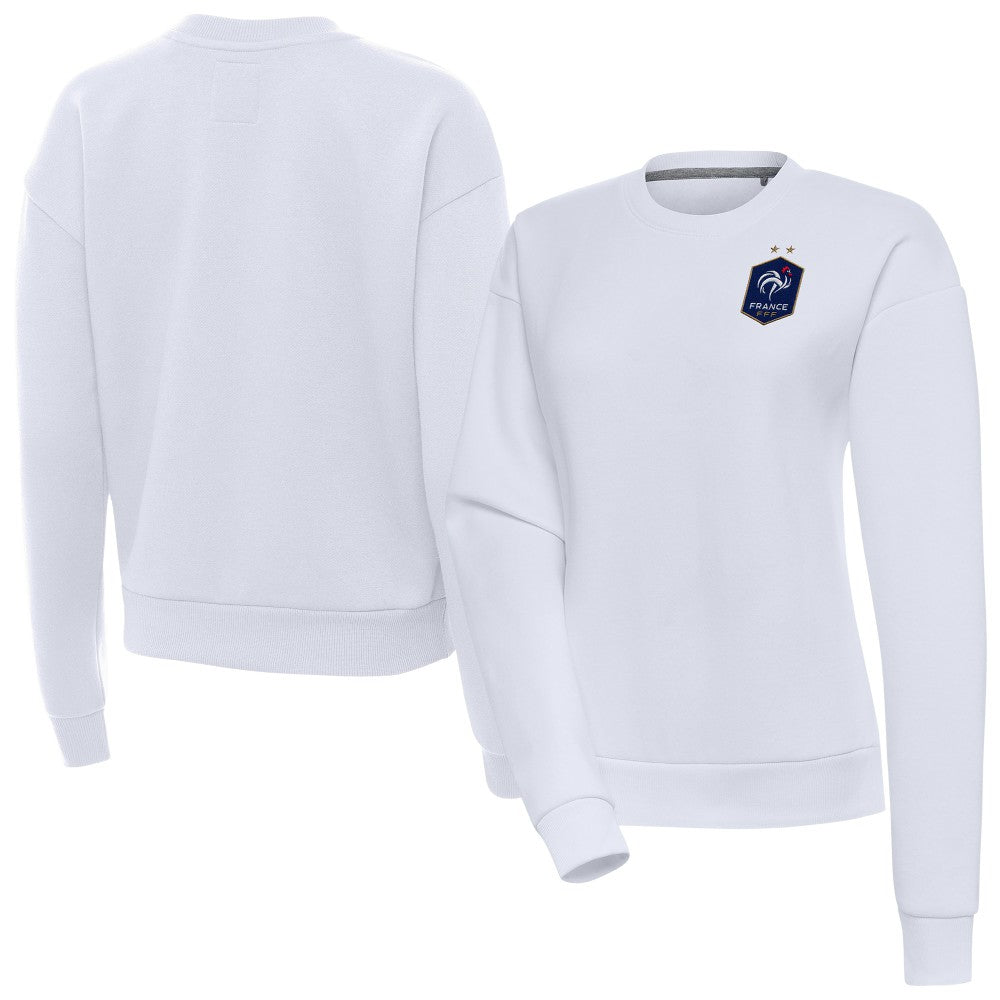 France National Team Antigua Women's Takeover Pullover Sweatshirt -  White