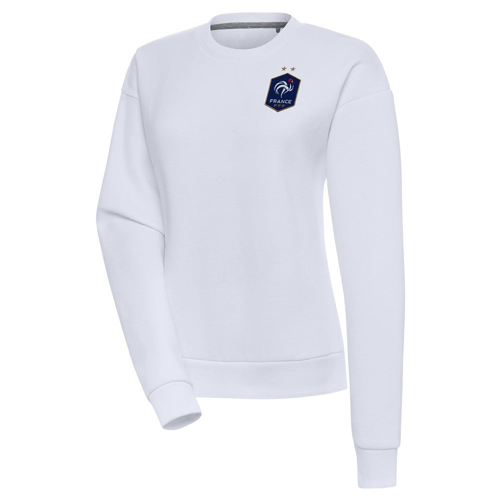 France National Team Antigua Women's Takeover Pullover Sweatshirt -  White