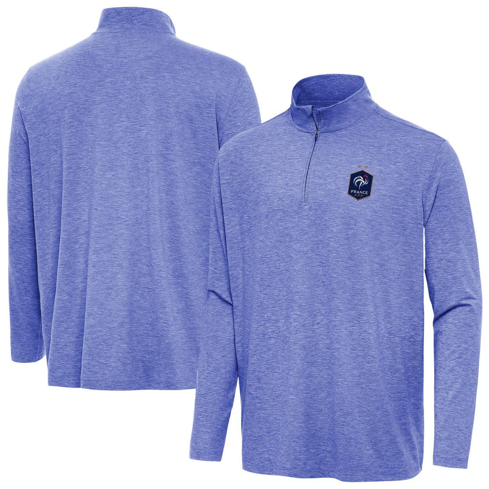 France National Team Antigua Master Quarter-Zip Pullover -  Heather Royal
