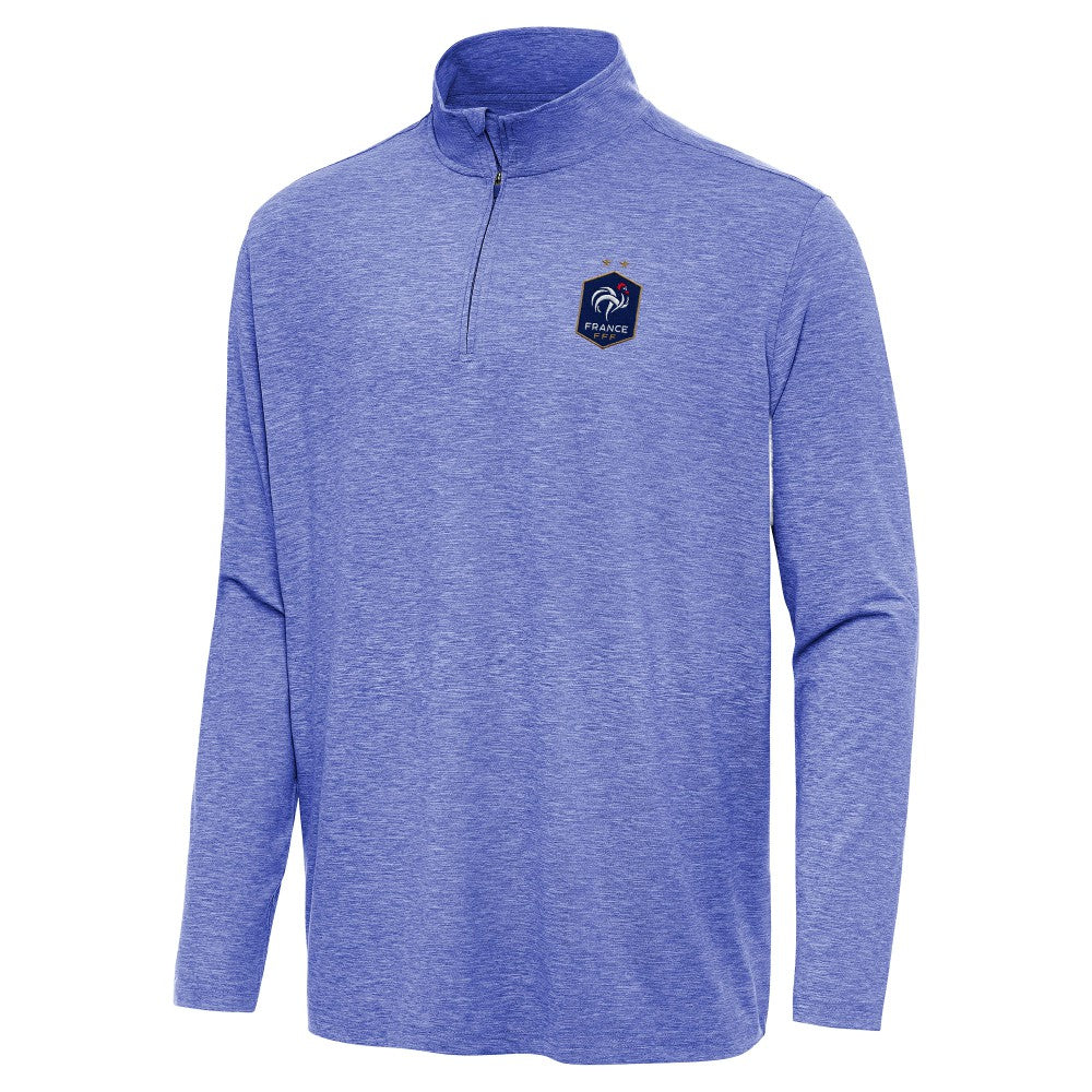 France National Team Antigua Master Quarter-Zip Pullover -  Heather Royal