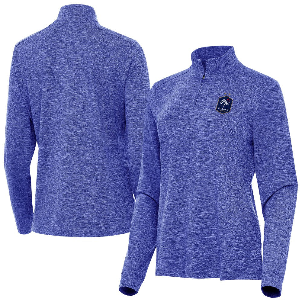 France National Team Antigua Women's Master Quarter-Zip Pullover -  Heather Royal