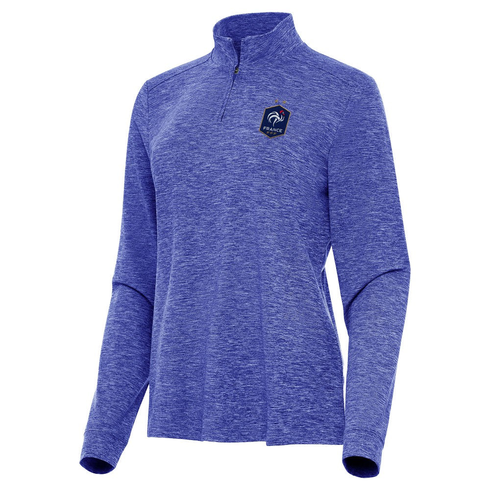 France National Team Antigua Women's Master Quarter-Zip Pullover -  Heather Royal