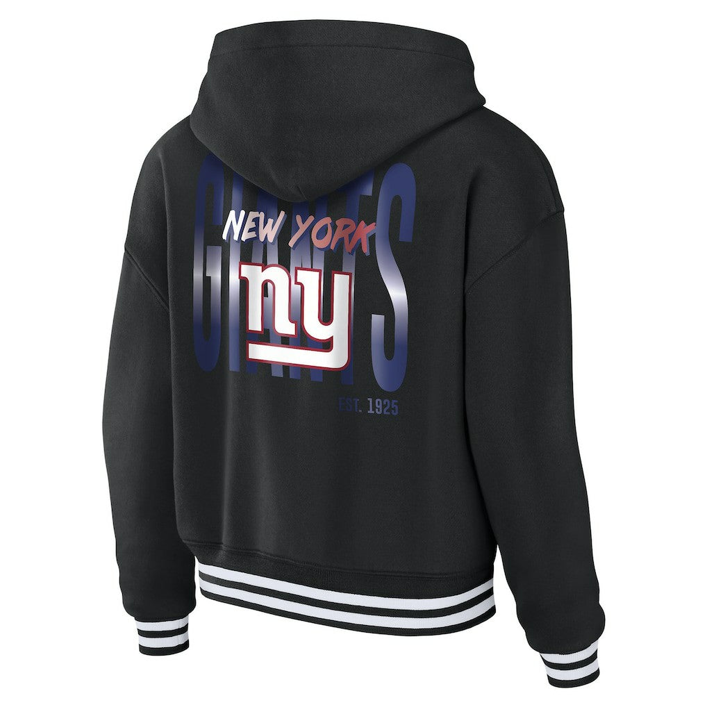 WEAR by Erin Andrews Women's Lace-Up Fleece Hoodie - New York Giants