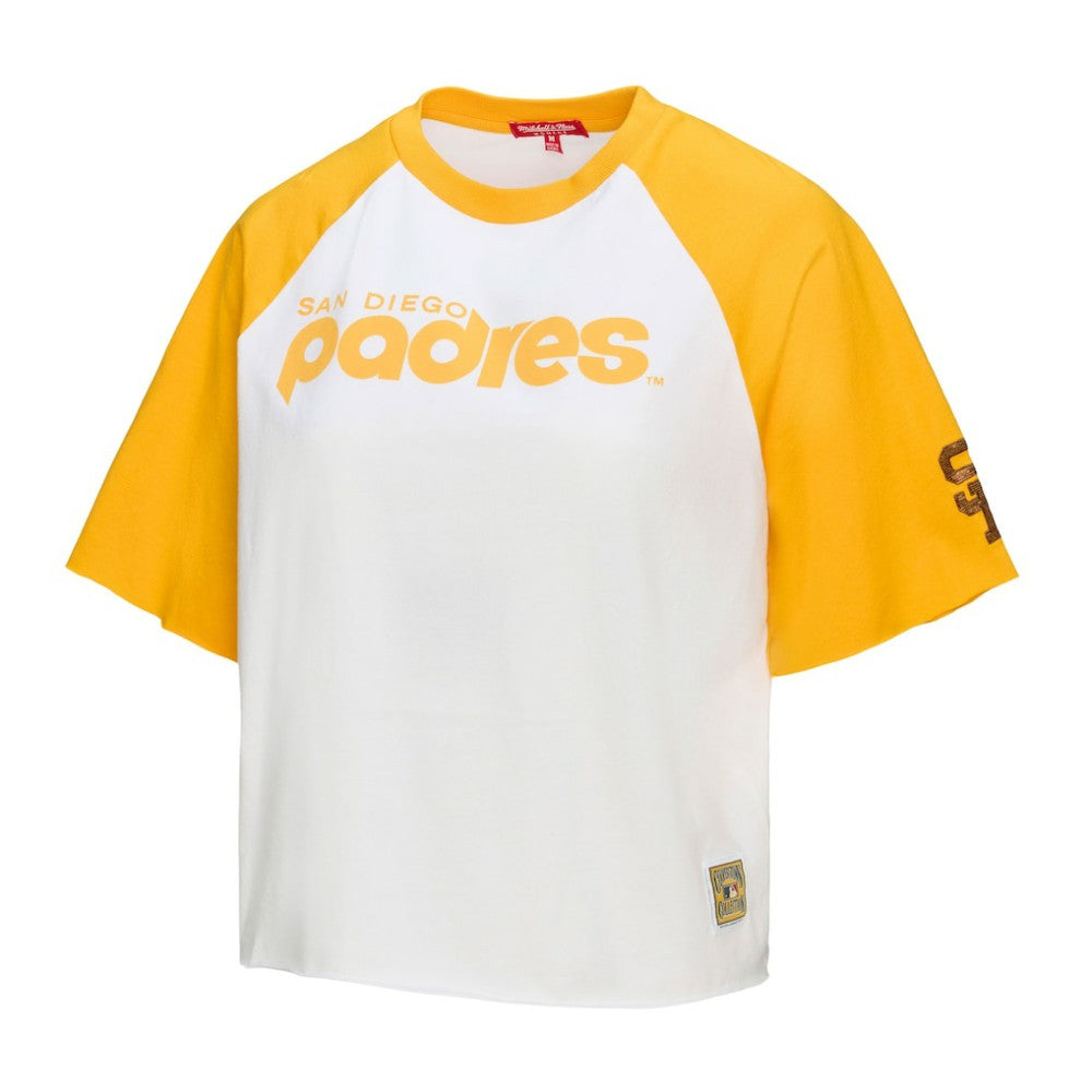 MLB San Diego Padres Mitchell & Ness Women's Cropped Raglan Boxy T-Shirt