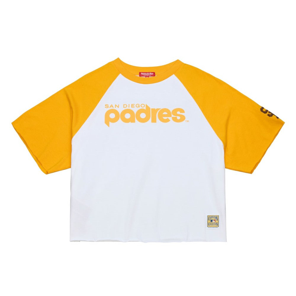 MLB San Diego Padres Mitchell & Ness Women's Cropped Raglan Boxy T-Shirt