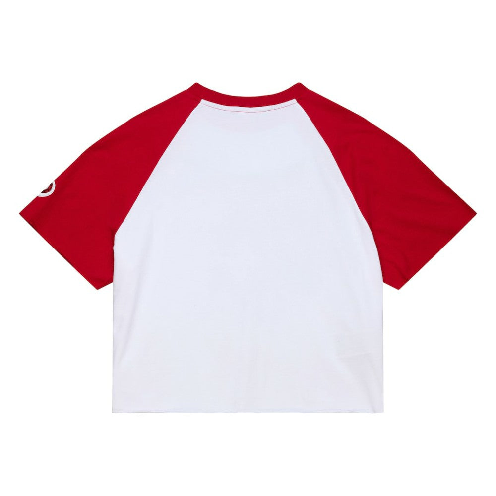 MLB Philadelphia Phillies Mitchell & Ness Women's Cropped Raglan Boxy T-Shirt