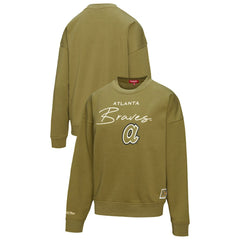 MLB Atlanta Braves Mitchell & Ness Women's Oversized Crewneck Sweatshirt