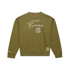 MLB Atlanta Braves Mitchell & Ness Women's Oversized Crewneck Sweatshirt