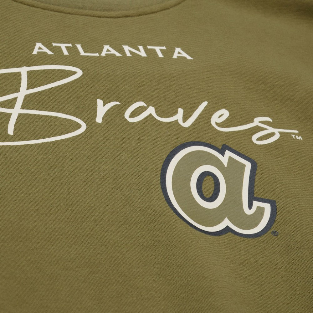 MLB Atlanta Braves Mitchell & Ness Women's Oversized Crewneck Sweatshirt