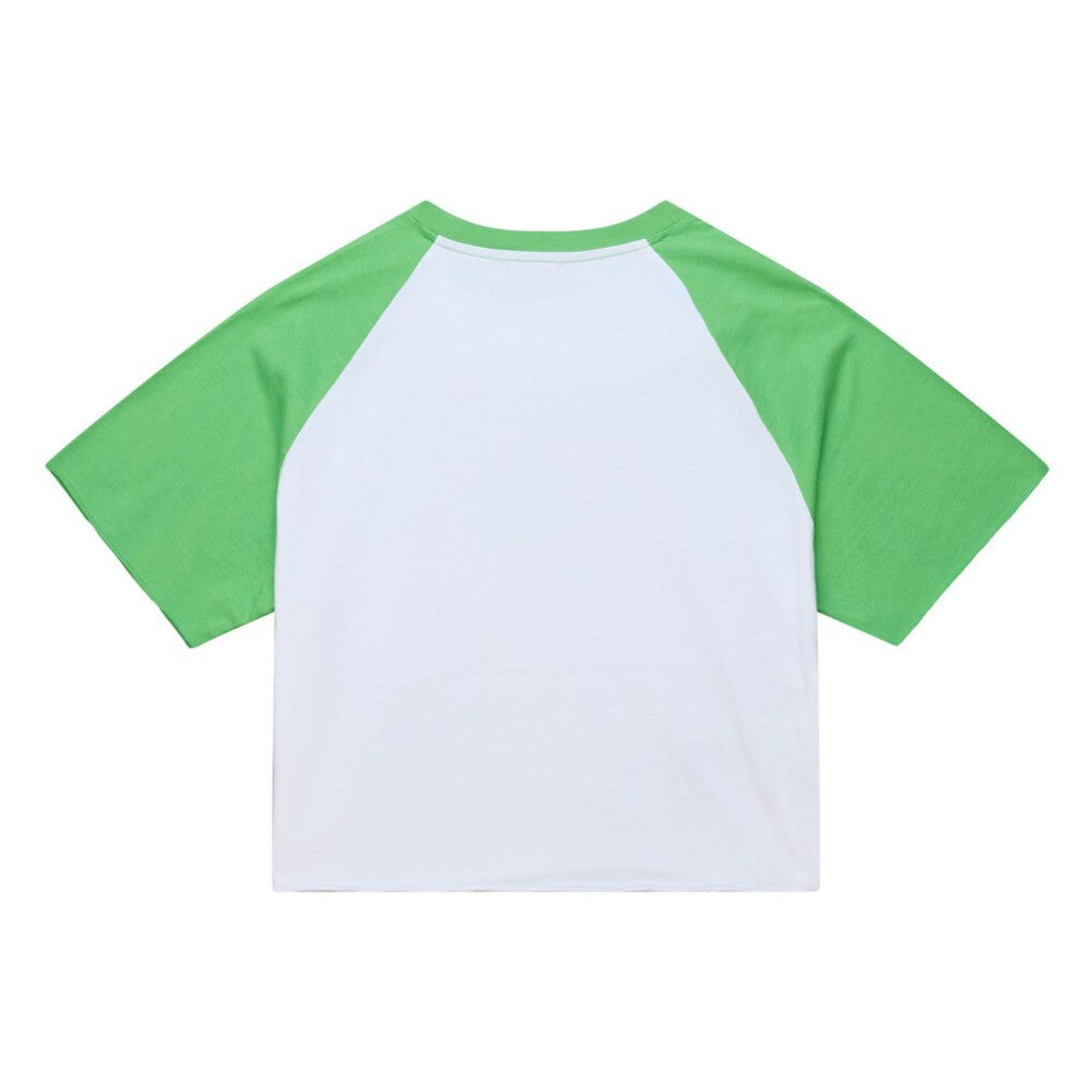 MLB Philadelphia Phillies Mitchell & Ness Women's Cropped Raglan Mascot Boxy T-Shirt