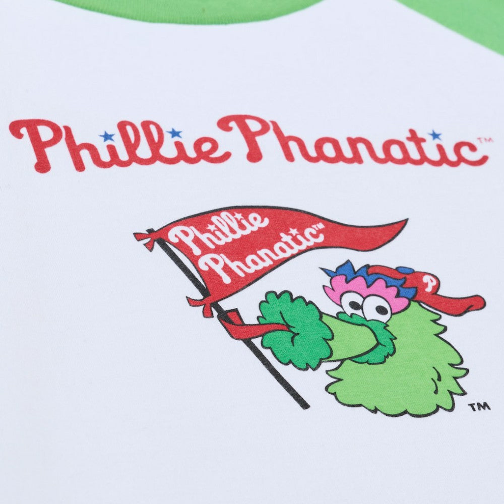 MLB Philadelphia Phillies Mitchell & Ness Women's Cropped Raglan Mascot Boxy T-Shirt