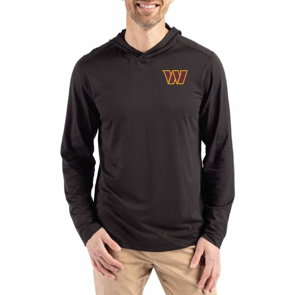 Cutter & Buck Coastline Epic Comfort Eco Recycled Long Sleeve Hoodie T-Shirt - Washington Commanders