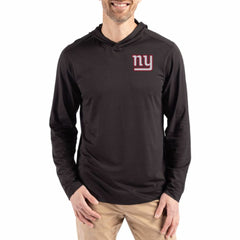 Cutter & Buck Throwback Logo Coastline Epic Comfort Eco Recycled Long Sleeve Hoodie T-Shirt - New York Giants