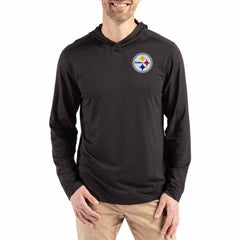 Cutter & Buck Coastline Epic Comfort Eco Recycled Long Sleeve Hoodie T-Shirt - Pittsburgh Steelers