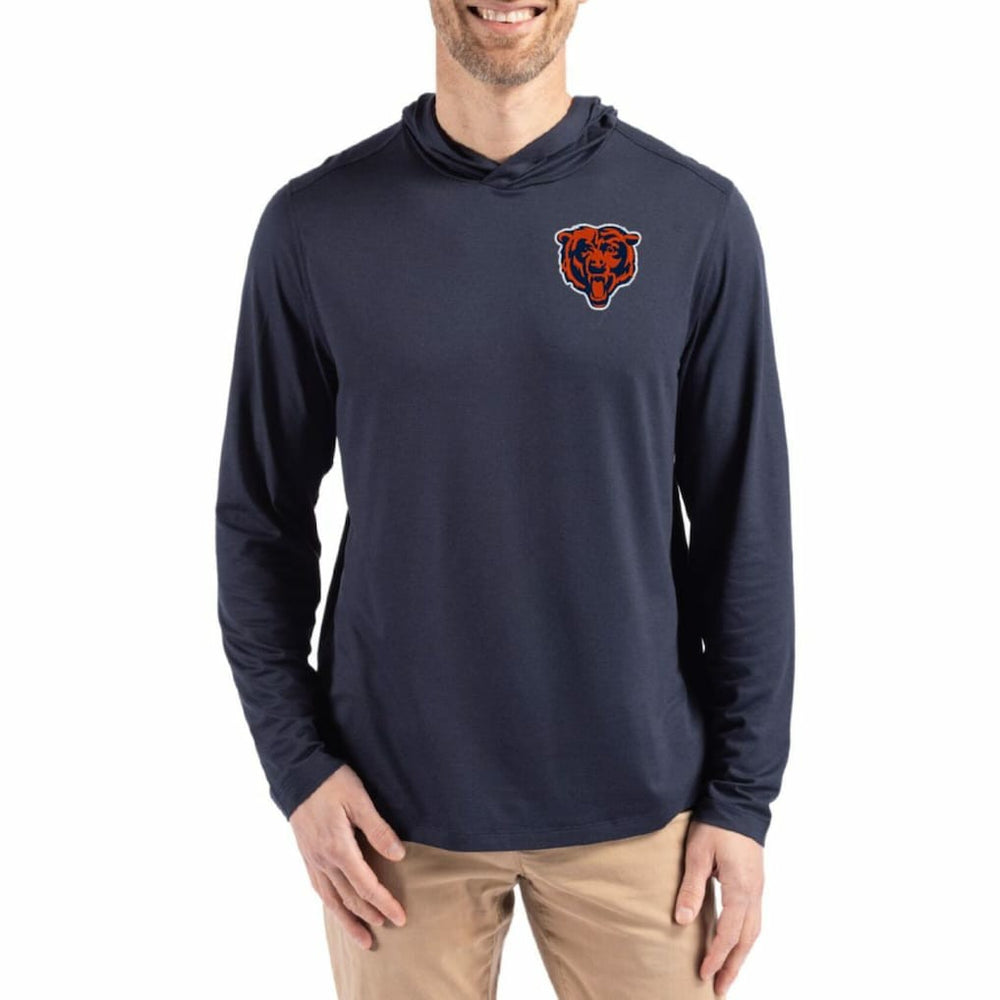 Cutter & Buck Coastline Epic Comfort Eco Recycled Long Sleeve Hoodie T-Shirt - Chicago Bears