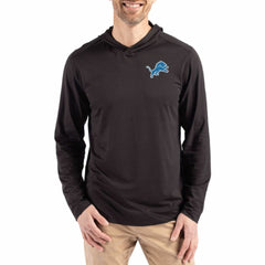 Cutter & Buck Coastline Epic Comfort Eco Recycled Long Sleeve Hoodie T-Shirt - Detroit Lions