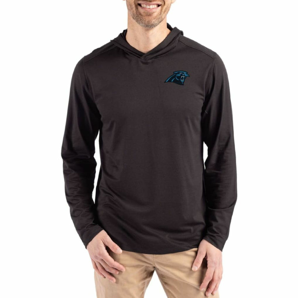 Cutter & Buck Coastline Epic Comfort Eco Recycled Long Sleeve Hoodie T-Shirt - Carolina Panthers
