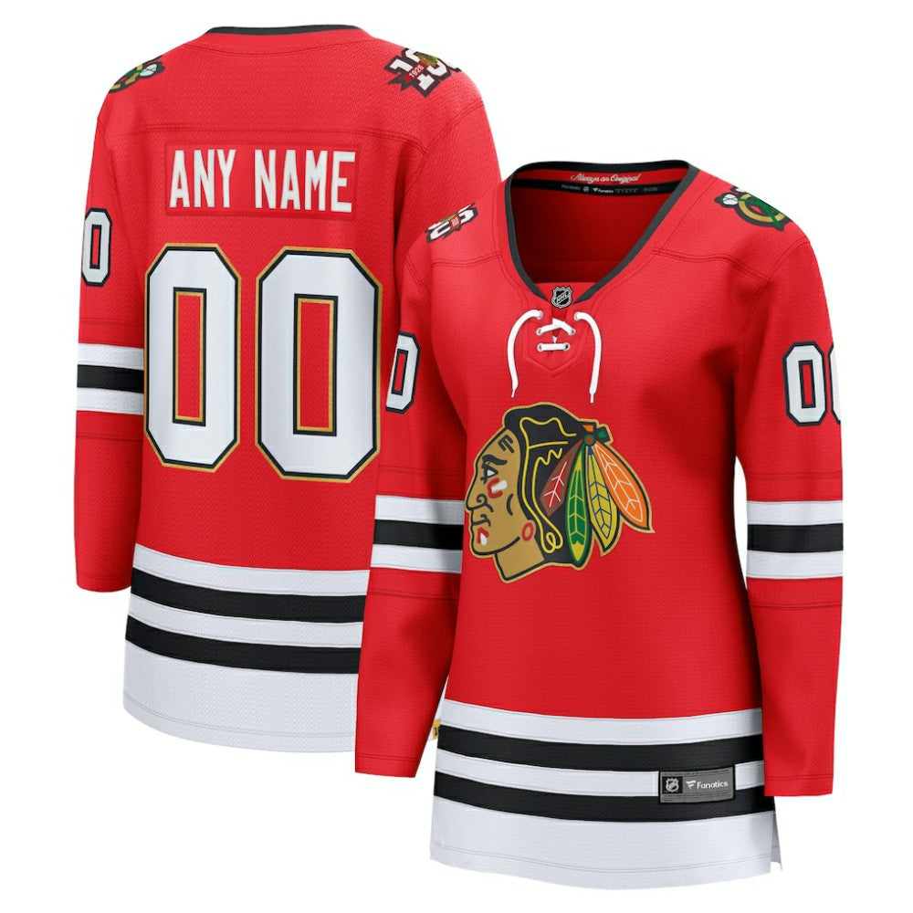 NHL Red Chicago Blackhawks Fanatics Women's Centennial Breakaway Custom Jersey