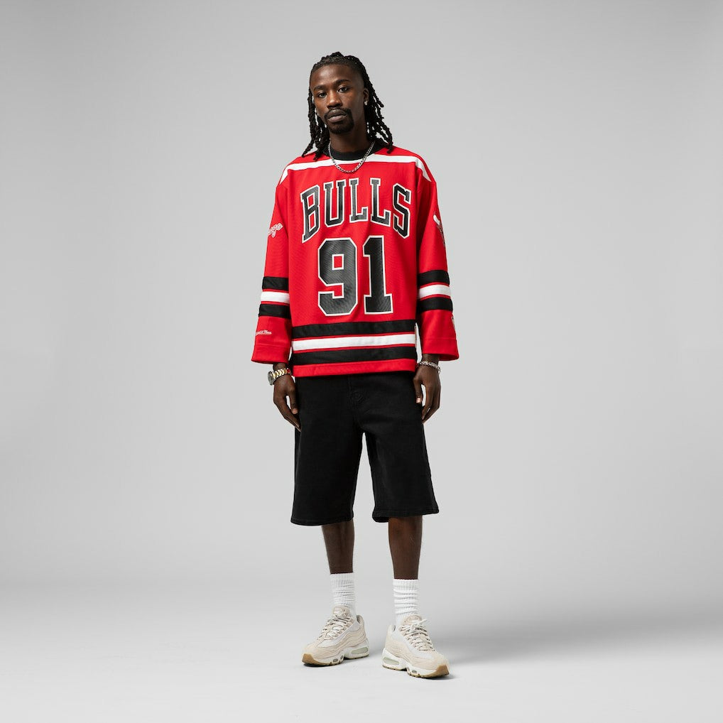 NBA Dennis Rodman Chicago Bulls Unisex Maxxed Out Fashion Hockey Jersey sale