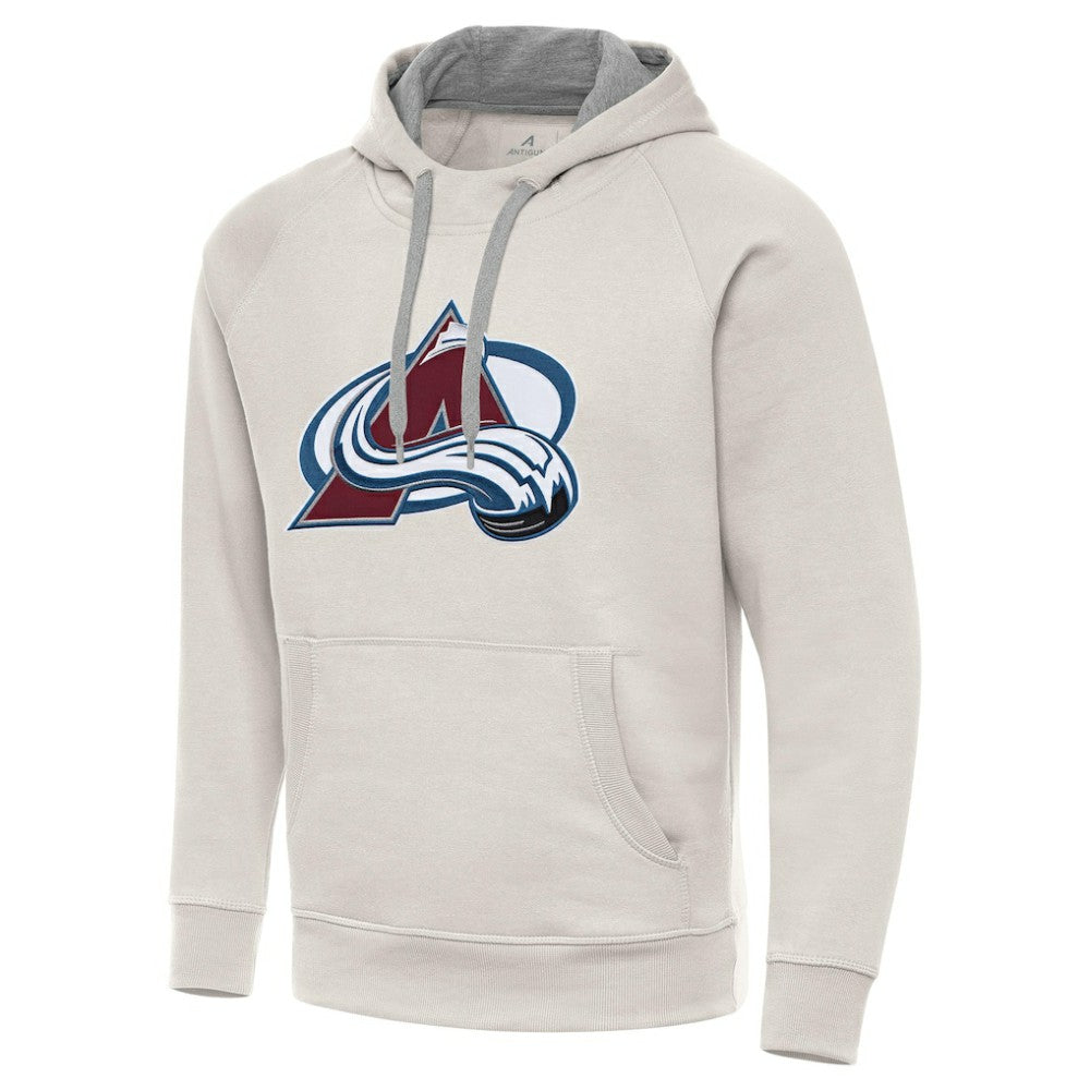 NHL Cream Colorado Avalanche Antigua Big Logo Victory Pullover Hoodie