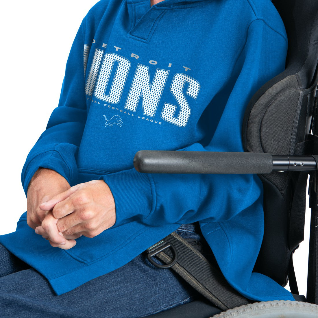 G-III Sports by Carl Banks Adaptive Mesh Effect Team Graphic Fleece Pullover Hoodie - Detroit Lions