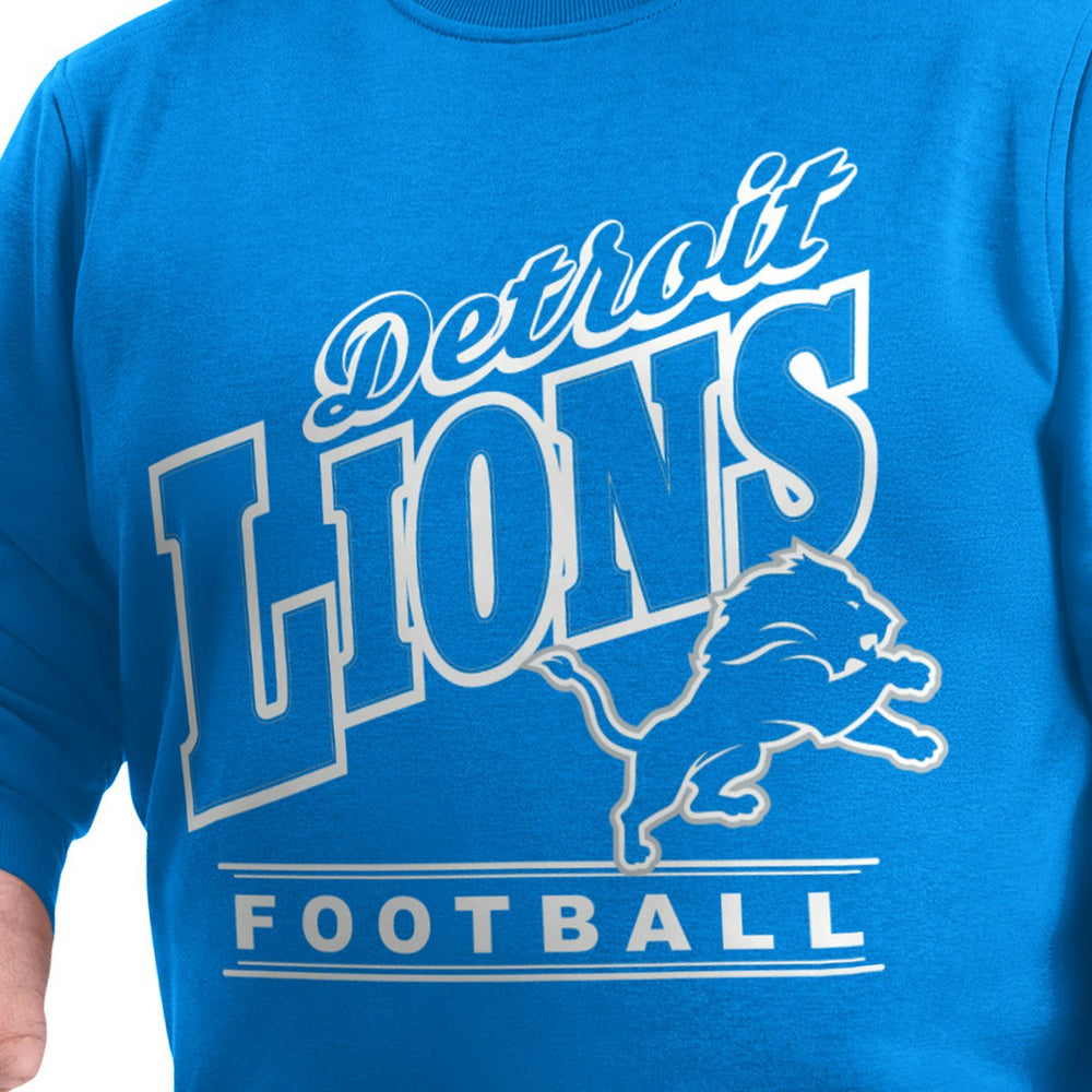 G-III Sports by Carl Banks Adaptive Headliner Team Name Graphic Fleece Pullover Sweatshirt - Detroit Lions