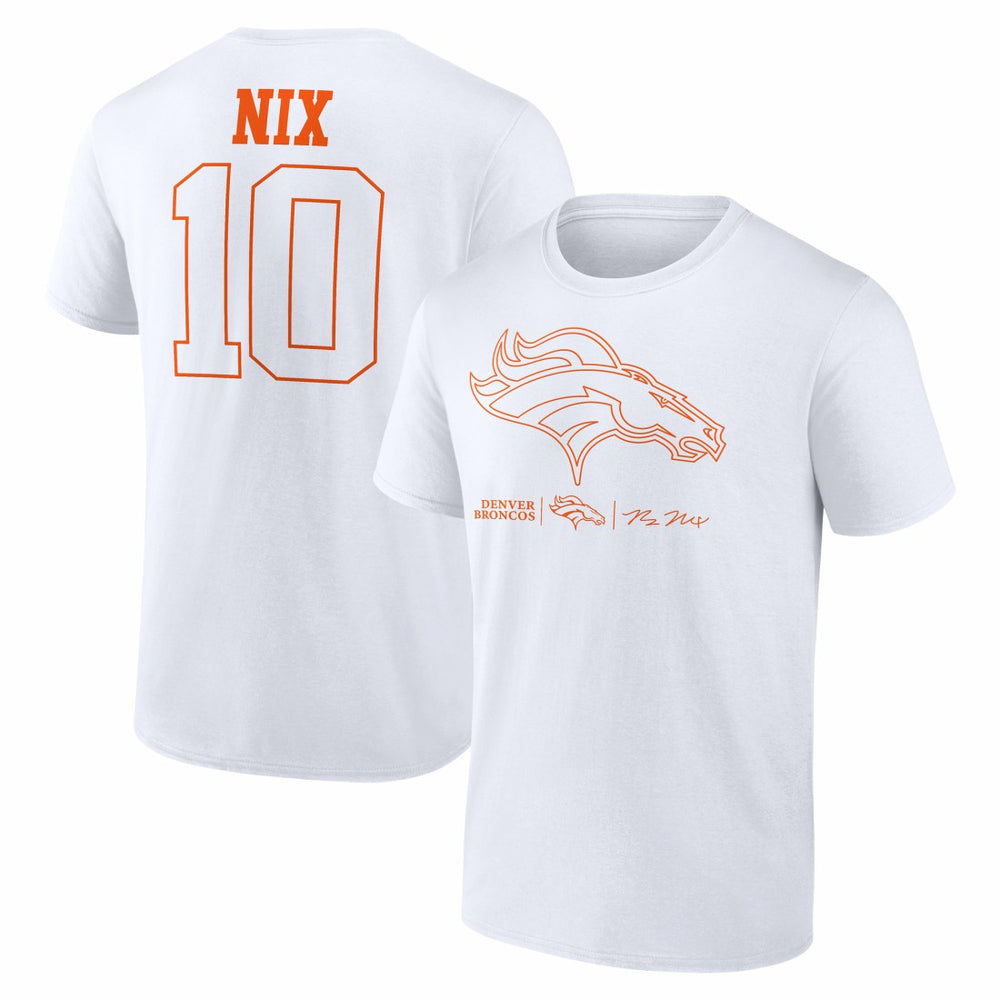 Bo Nix  Outline Player T-Shirt - Denver Broncos
