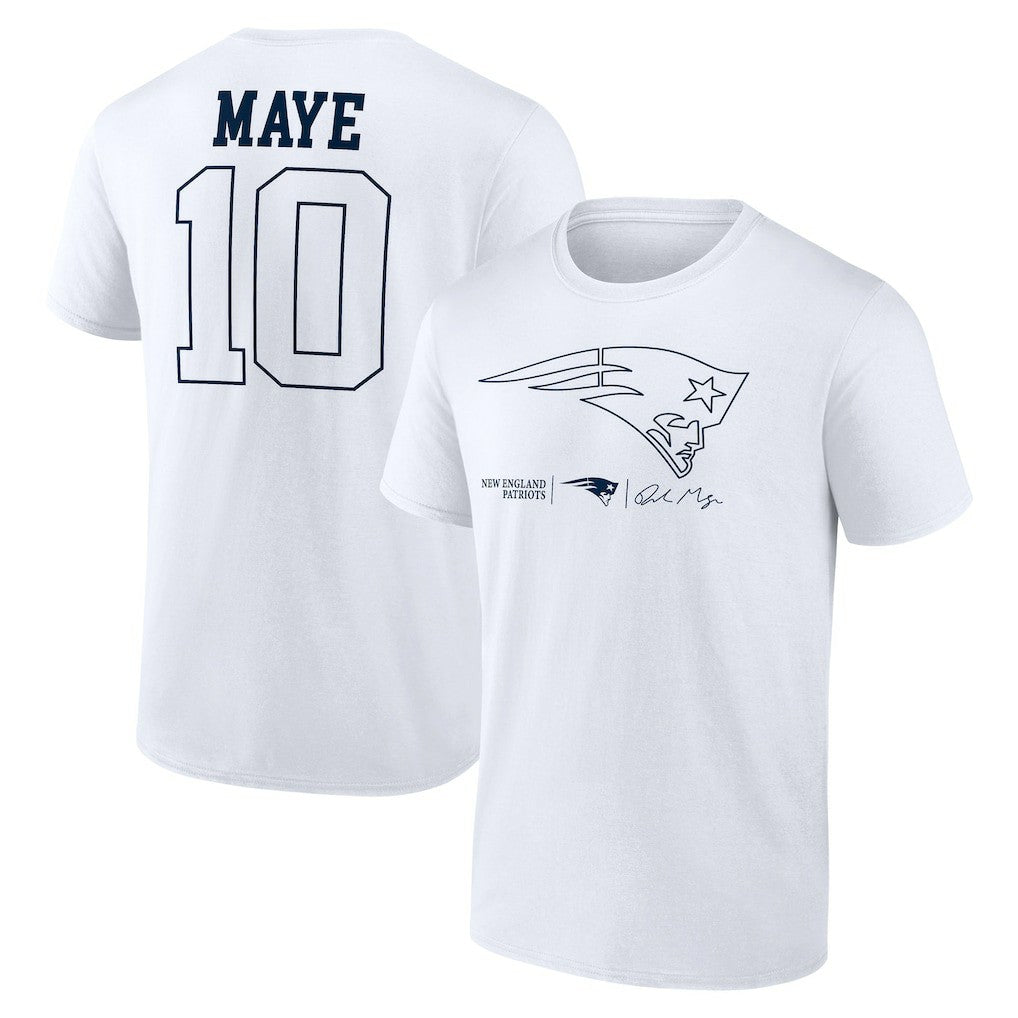 Drake Maye  Outline Player T-Shirt - New England Patriots