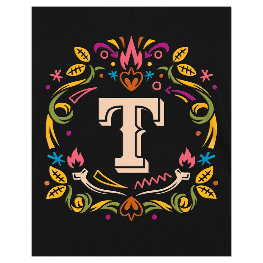 MLB Texas Rangers New Era Women's Día de los Muertos V-Neck T-Shirt