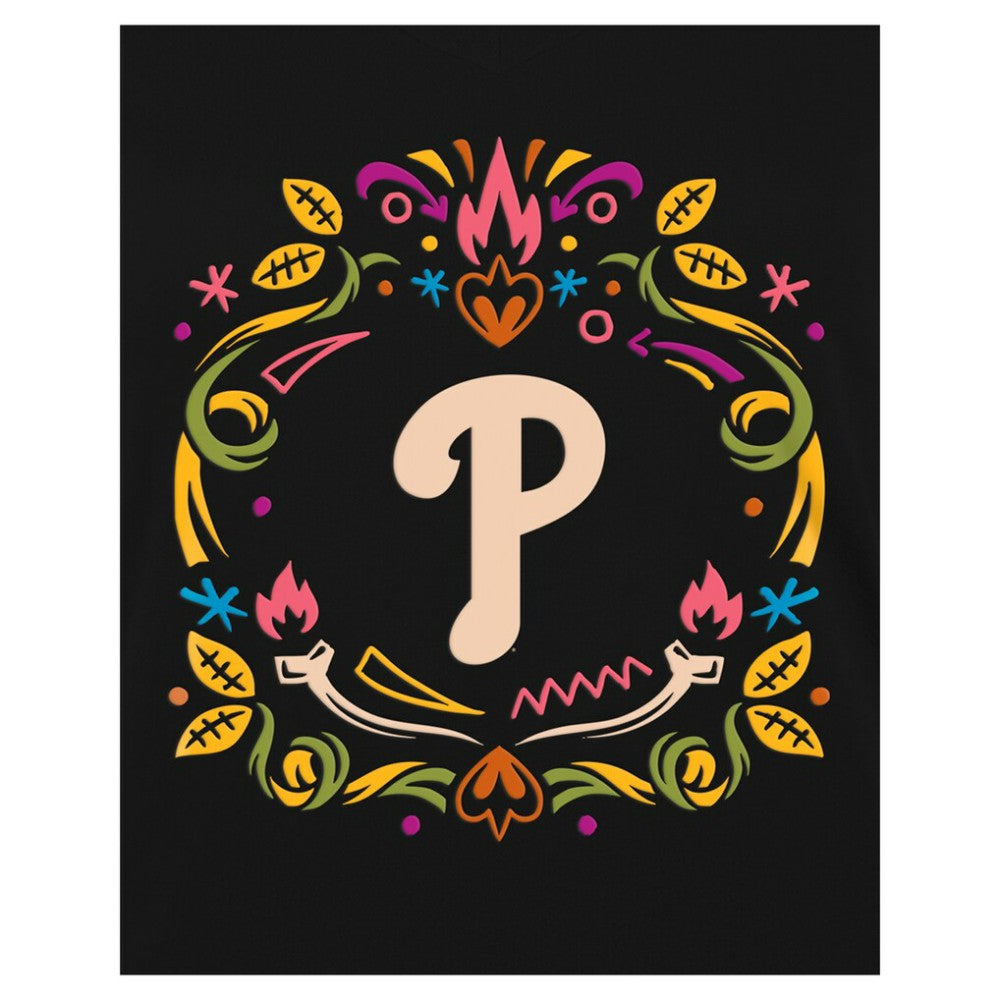 MLB Philadelphia Phillies New Era Women's Día de los Muertos V-Neck T-Shirt