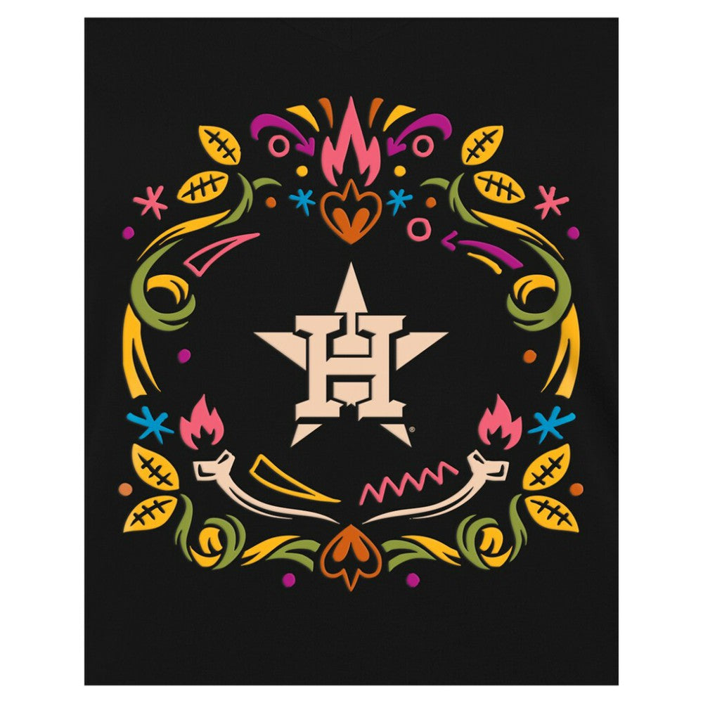 MLB Houston Astros New Era Women's Día de los Muertos V-Neck T-Shirt