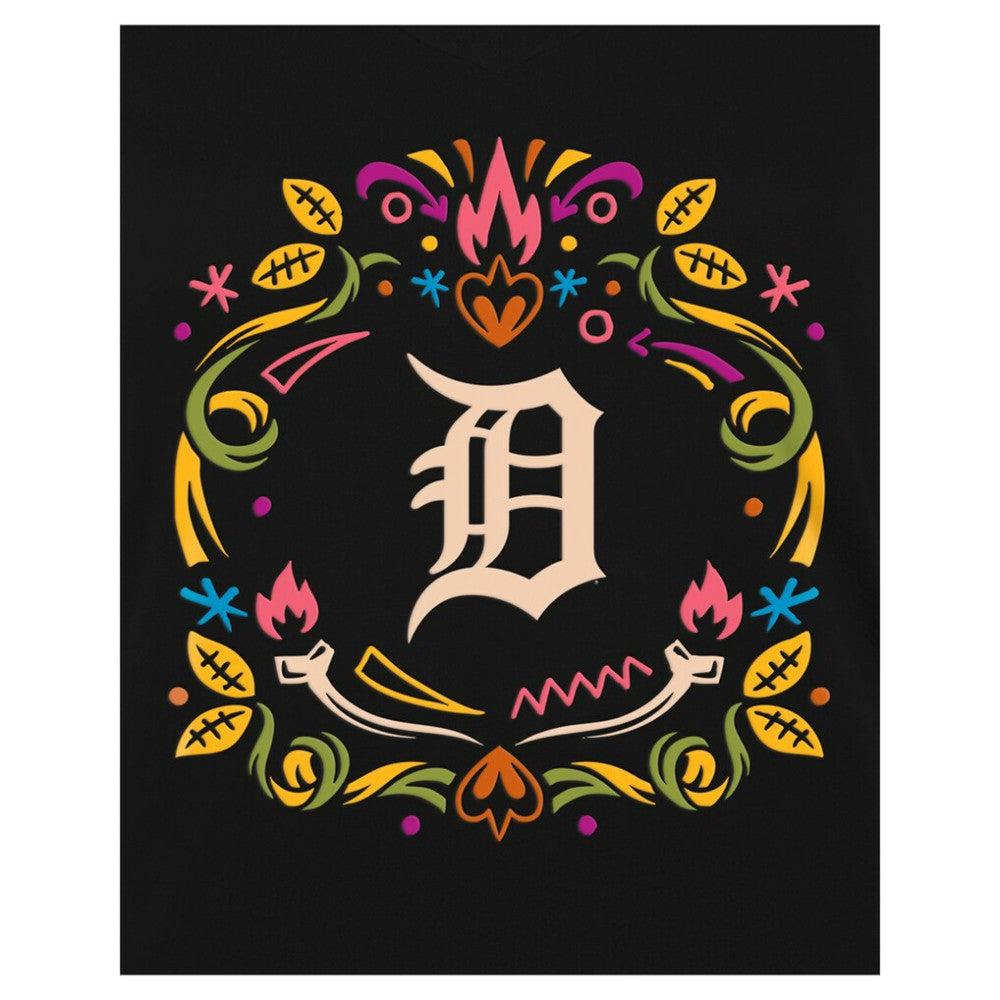 MLB Detroit Tigers New Era Women's Día de los Muertos V-Neck T-Shirt