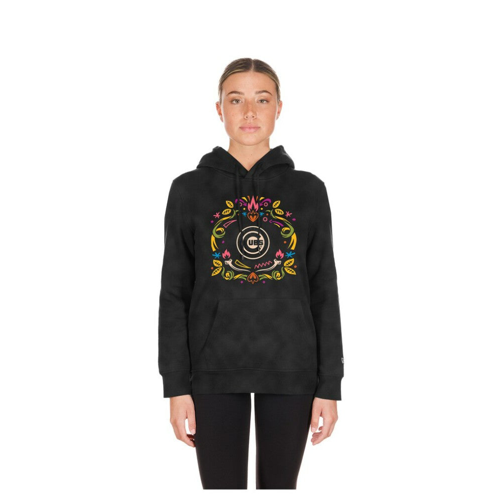 MLB Chicago Cubs New Era Women's Día de Muertos Mineral Wash Hoodie Sweatshirt