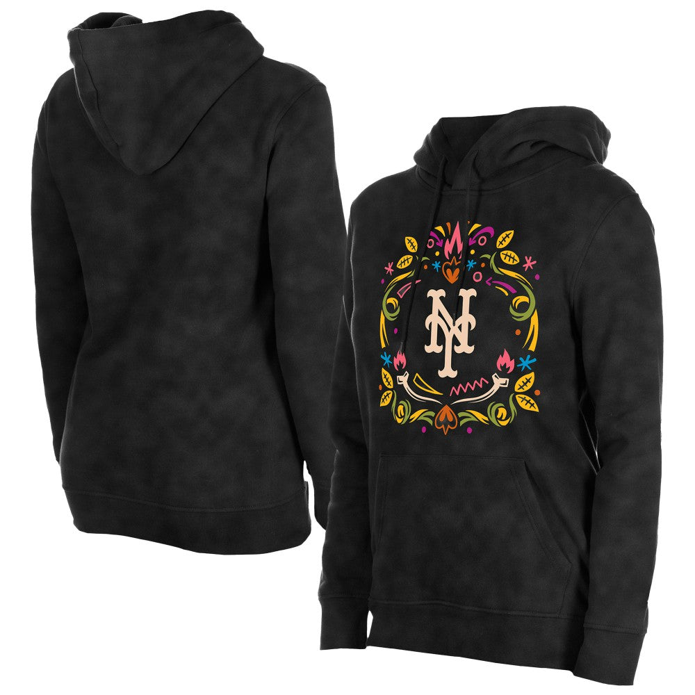 MLB New York Mets New Era Women's Día de Muertos Mineral Wash Hoodie Sweatshirt