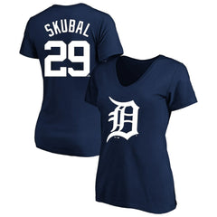 MLB Tarik Skubal Detroit Tigers Profile Women's Plus Size Name & Number V-Neck T-Shirt