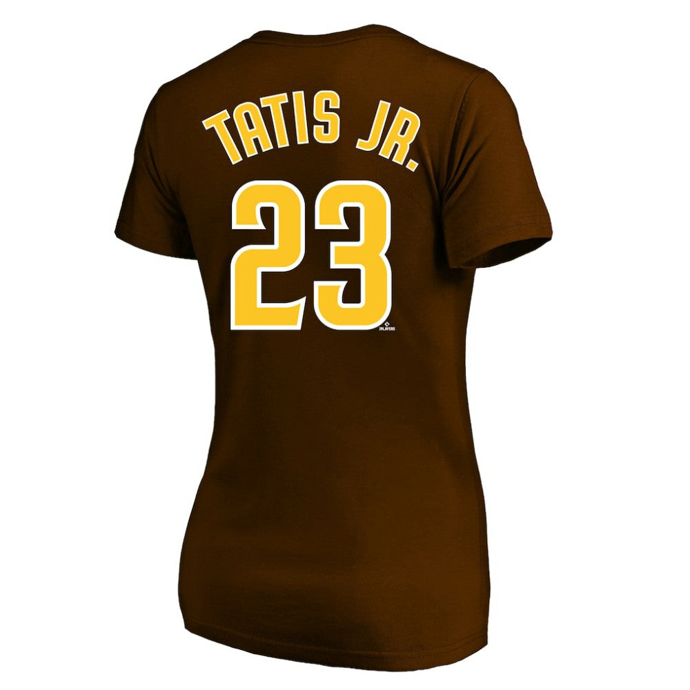 MLB Fernando Tatis Jr. San Diego Padres Profile Women's Plus Size Name & Number V-Neck T-Shirt