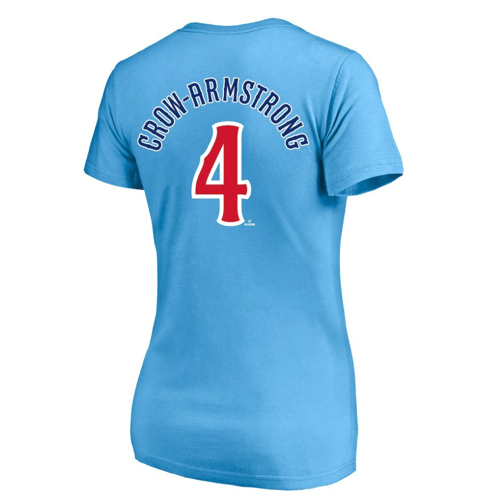 MLB Pete Crow-Armstrong Chicago Cubs Profile Women's Plus Size Name & Number V-Neck T-Shirt