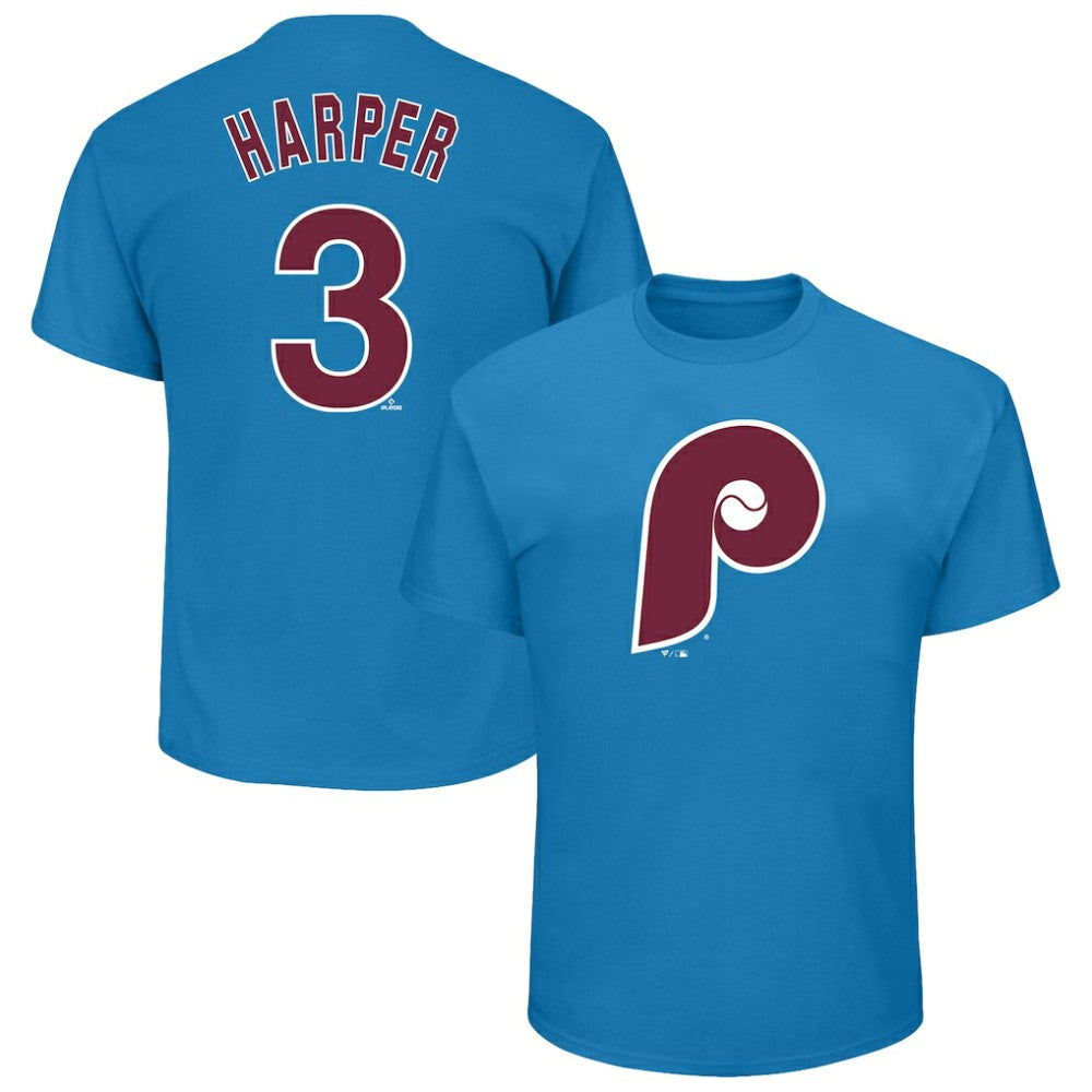 MLB Bryce Harper Philadelphia Phillies Profile Big & Tall Player Name & Number T-Shirt