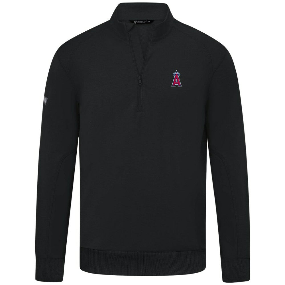 MLB Los Angeles Angels Levelwear Upright Insignia Tri-Blend Quarter-Zip Pullover
