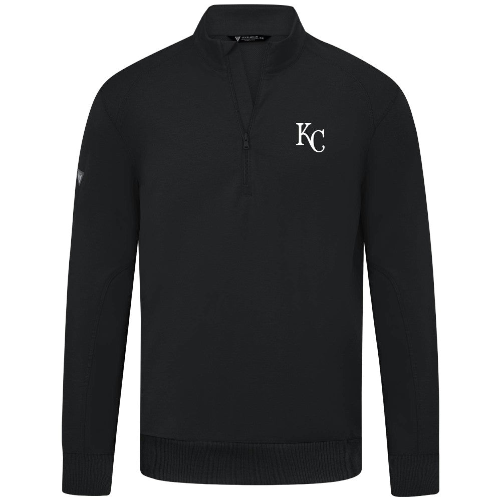 MLB Kansas City Royals Levelwear Upright Insignia Tri-Blend Quarter-Zip Pullover