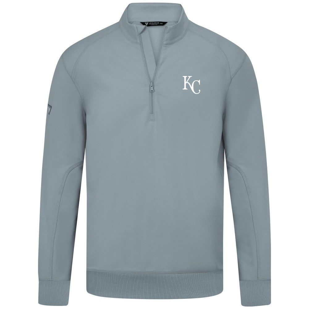 MLB Kansas City Royals Levelwear Upright Insignia Tri-Blend Quarter-Zip Pullover