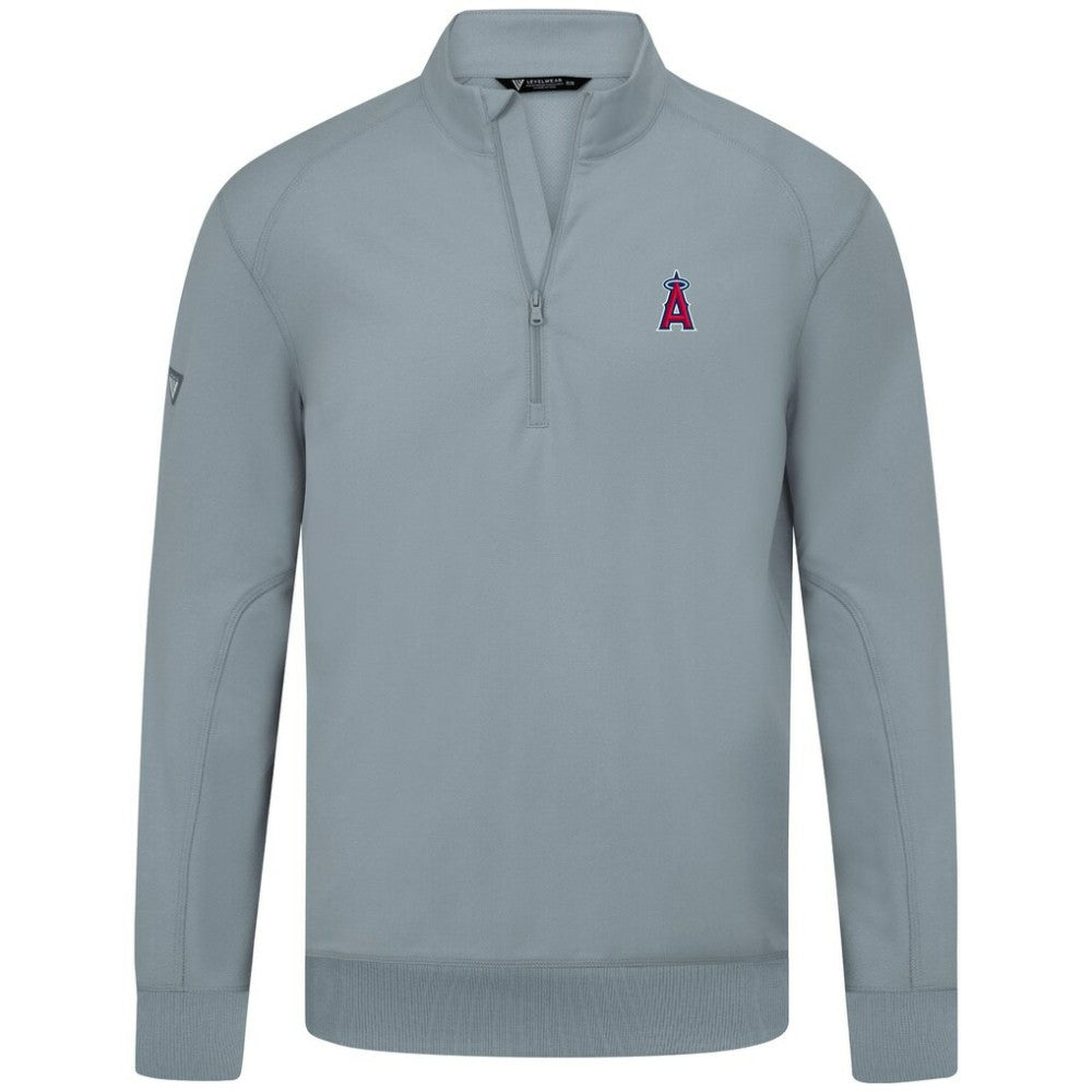 MLB Los Angeles Angels Levelwear Upright Insignia Tri-Blend Quarter-Zip Pullover