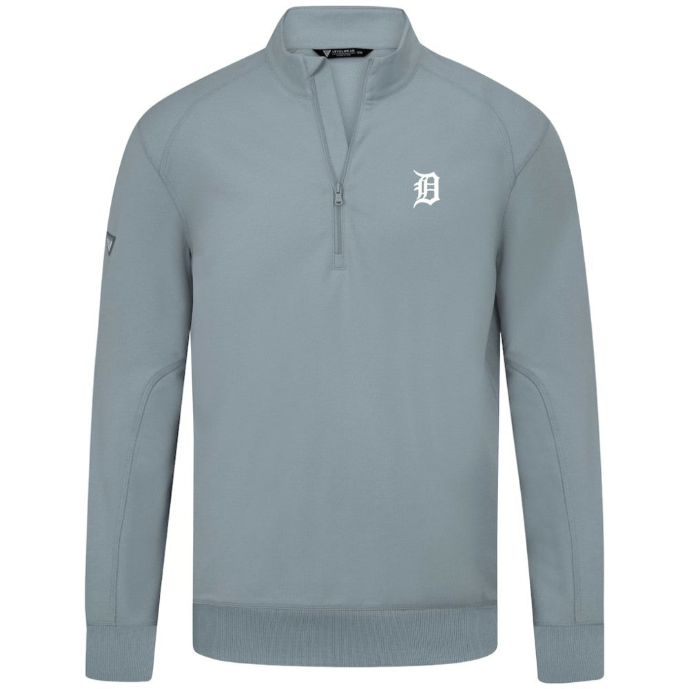 MLB Detroit Tigers Levelwear Upright Insignia Tri-Blend Quarter-Zip Pullover