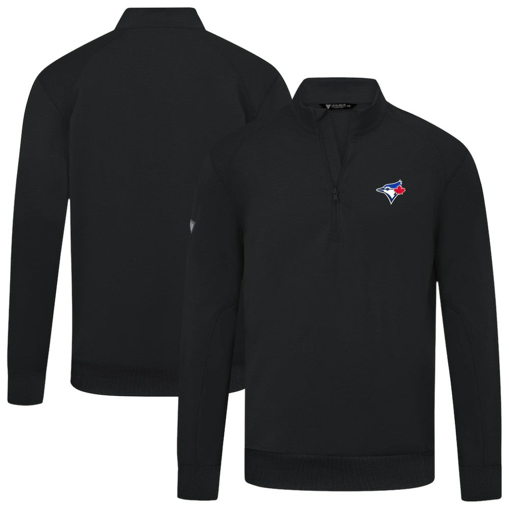 MLB Toronto Blue Jays Levelwear Upright Insignia Tri-Blend Quarter-Zip Pullover